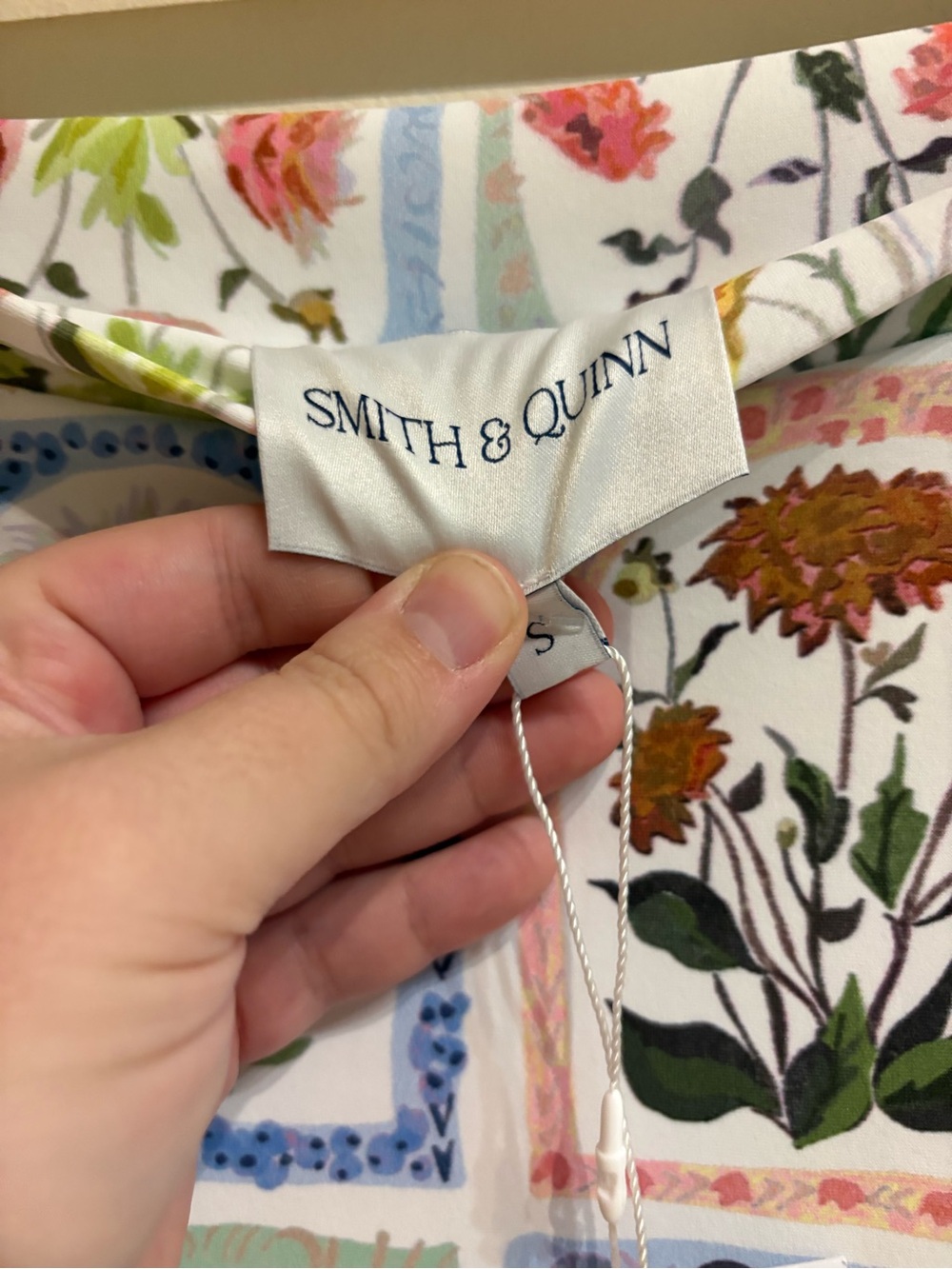Smith & Quinn Margot Midi Skirt Flower Box Botanical Floral Grid Size Small - Picture 7 of 8